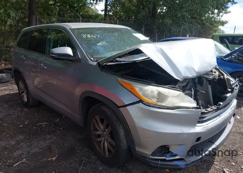 2014 Toyota Highlander Le from USA, damaged, VIN 5TDZARFH0ES008867